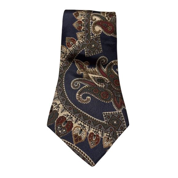 Vintage Hardy Amies London 100% Silk Paisley Print Tie - Picture 1 of 7